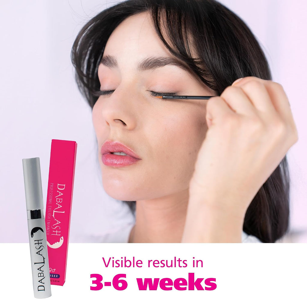 DABALASH Professional Eyelash & Eyebrow Growth Serum with Castor Oil – Promotes the Appearance of Naturally Longer, Fuller, Thicker & Stronger Lash + Brow Hair – 0.18 oz